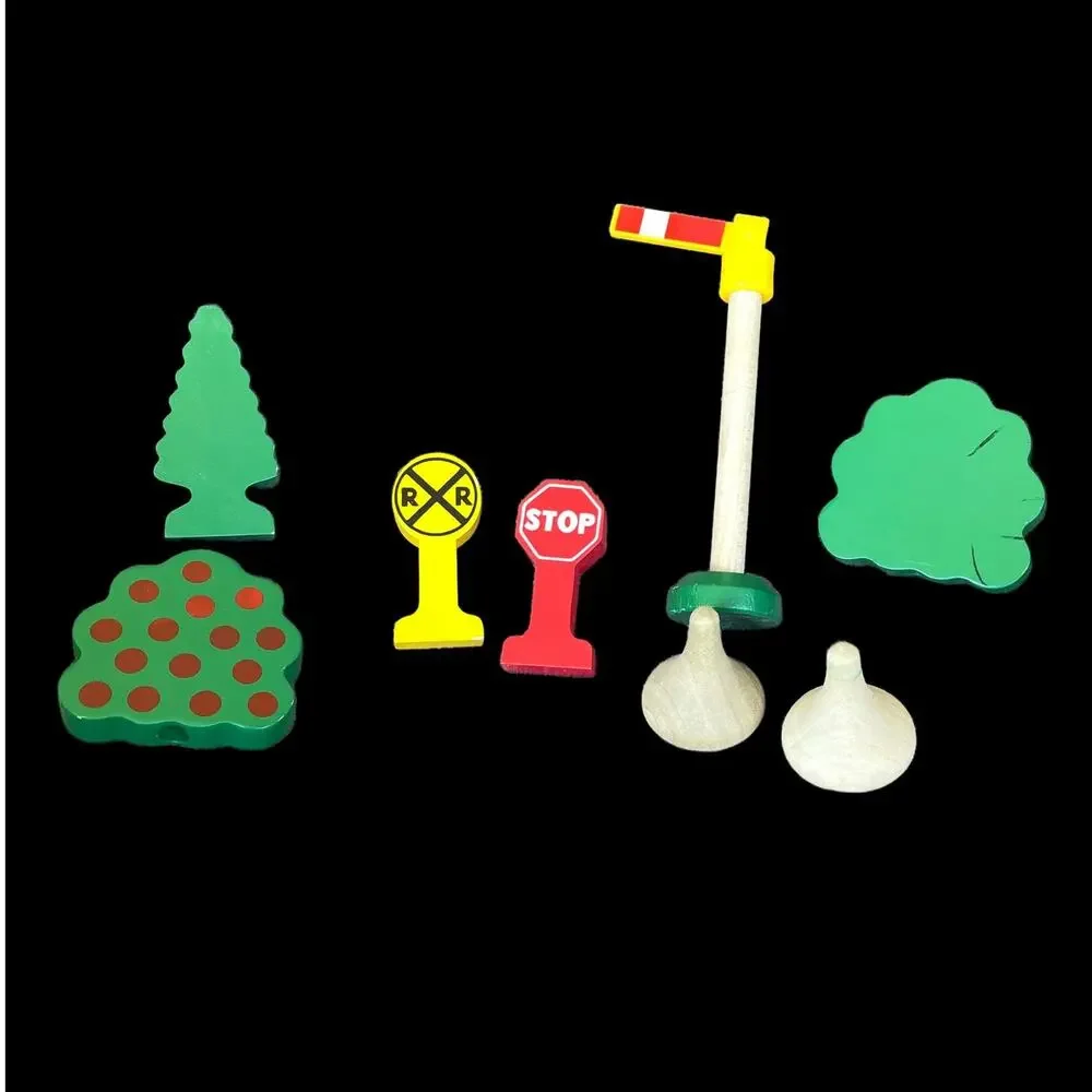 Vintage Thomas Train Wooden Tree Sign Replacement 2001 Gullane Train Playset Toy